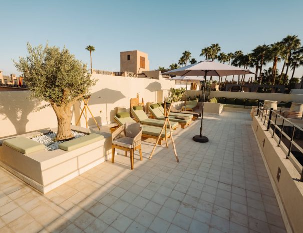 Photo terrasse transats